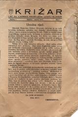 Križar: List za vjersko-prosvjetni uzgoj mladeži, br. 1.