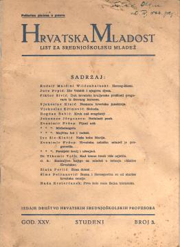 Hrvatska mladost — list za srednjoškolsku mladež, god. XXV, broj 3.