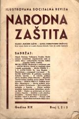 Narodna zaštita - glasilo Saveza dobrotvornih društava, br. 1, 2 i 3, god. XIX
