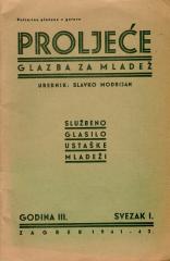 Proljeće: glazba za mladež god. III, sv. 1