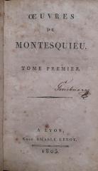Oeuvres de Montesquieu - tome premier: Esprit des Loix