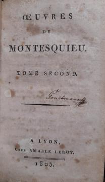 Oeuvres de Montesquieu - tome second: Esprit des Loix