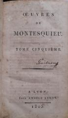 Oeuvres de Montesquieu - tome cinquieme: Lettres Persanes