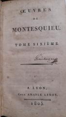 Oeuvres de Montesquieu - tome sixieme: Grandeur des Romains