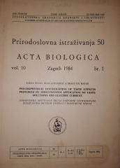 Acta Biologica : Psihofizičko ispitivanje okusa izazvanog istovremenim djelovanjem okusnih otopina i električne struje