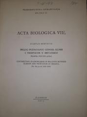 Acta Biologica : Prilog poznavanju odnosa klime i vegetacije u Hrvatskoj (razdoblje 1948 - 1969.godine)