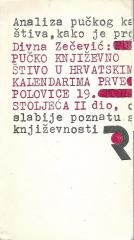Pučko književno štivo u hrvatskim kalendarima prve polovice 19.stoljeća